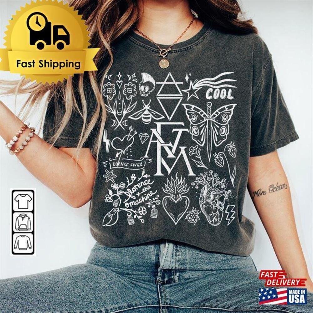 Florence And The Machine Doodle Art Shirt Album Lyrics Tattoo Tour Tee